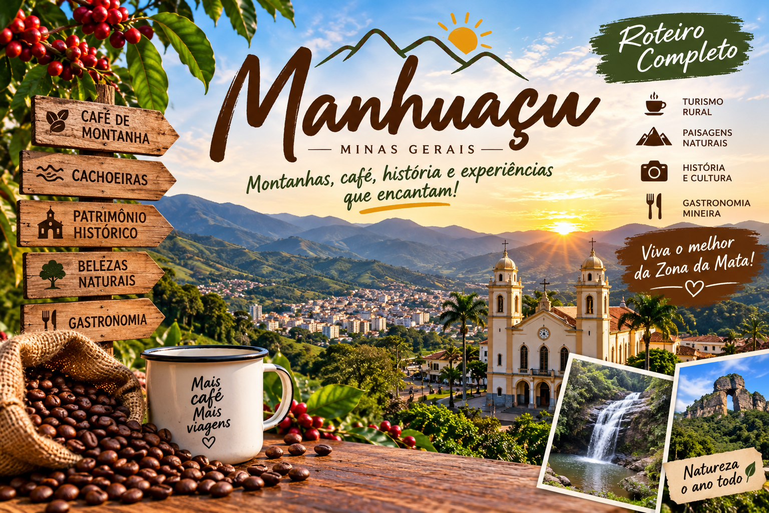 Manhuaçu além do café: roteiro completo por montanhas, fazendas, história e sabores da Zona da Mata Mineira